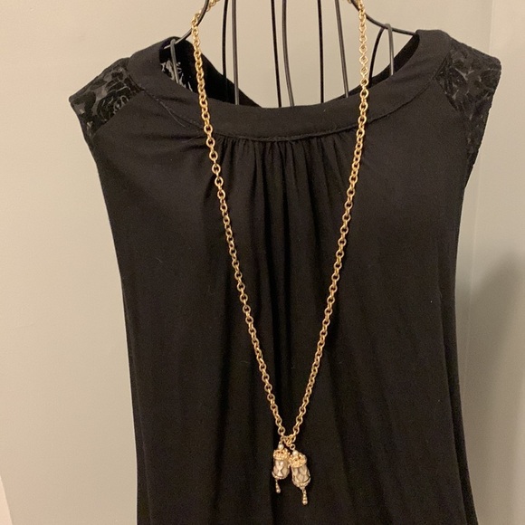 Vintage Gold tone necklace w/ lantern pendants and two spring clasps - Picture 7 of 11